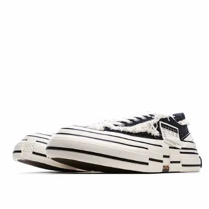 Picture of XVESSEL GOP LOW CANVAS VULCANIZED SNEAKERS "BLACK, BEIGE AND WHITE TASSEL" F19X001