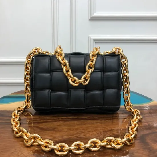 Picture of BV CHAIN BAG SIZE: 26X18CM BLACK GOLD