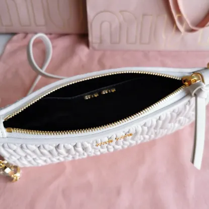 Picture of Miu Miu Matelasse lambskin long shoulder strap height 12.5cm length 24cm width 4 cm