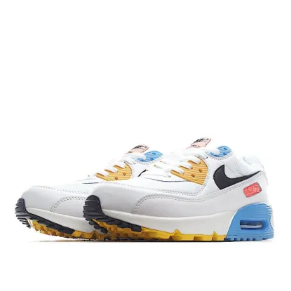 Picture of NIKE AIR MAX 90 "SOLAR FLARE" WHITE, BLUE AND YELLOW