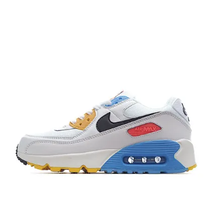 Picture of NIKE AIR MAX 90 "SOLAR FLARE" WHITE, BLUE AND YELLOW