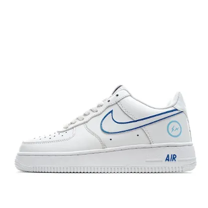 Picture of FRAGMENT DESIGN X NIKE AIR FORCE 1 LOW WHITE AND BLUE LOW TOP 3M