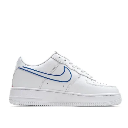 Picture of FRAGMENT DESIGN X NIKE AIR FORCE 1 LOW WHITE AND BLUE LOW TOP 3M