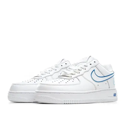 Picture of FRAGMENT DESIGN X NIKE AIR FORCE 1 LOW WHITE AND BLUE LOW TOP 3M