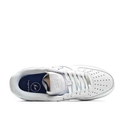 Picture of FRAGMENT DESIGN X NIKE AIR FORCE 1 LOW WHITE AND BLUE LOW TOP 3M