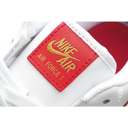 Picture of NIKE AIR FORCE 1 '07 ESSENTIAL WHITE AND RED LOW TOP