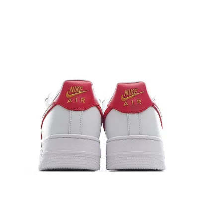 Picture of NIKE AIR FORCE 1 '07 ESSENTIAL WHITE AND RED LOW TOP