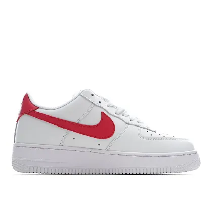 Picture of NIKE AIR FORCE 1 '07 ESSENTIAL WHITE AND RED LOW TOP