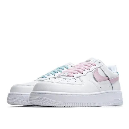 Picture of NIKE AIR FORCE 1 '07 LUXE WHITE PINK GREEN LOW TOP