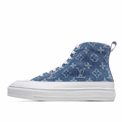 Picture of LOUIS VUITTON STELLAR SNEAKER BOOT CASUAL WHITE BOARD SHOES PINK/BLUE