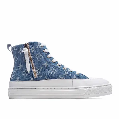 Picture of LOUIS VUITTON STELLAR SNEAKER BOOT CASUAL WHITE BOARD SHOES PINK/BLUE