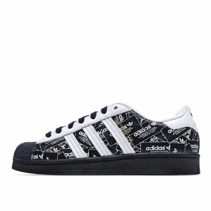 Picture of Adidas Superstar 'All Over Print - Black'