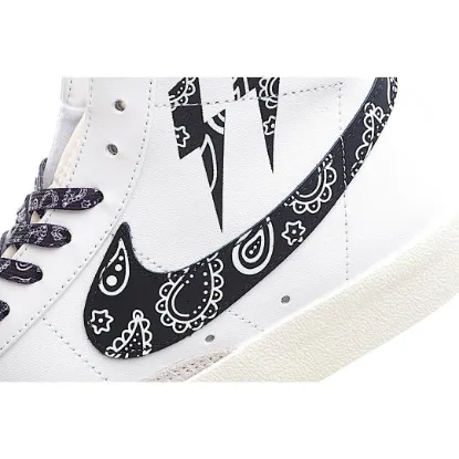 Picture of NIKE BLAZER MID 77 MID-TOP SNEAKERS WHITE AND BLACK CASHEW FLOWER