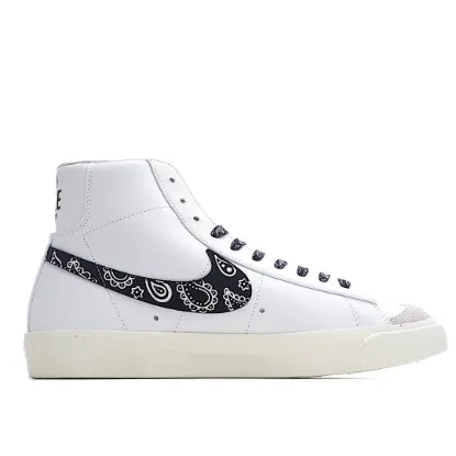 Picture of NIKE BLAZER MID 77 MID-TOP SNEAKERS WHITE AND BLACK CASHEW FLOWER