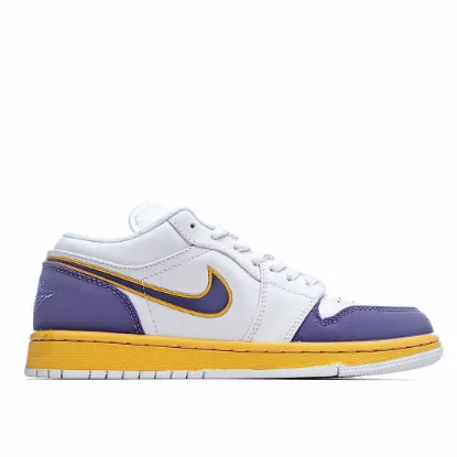 Picture of Air Jordan 1 Low Joe 1 Low Basketball Shoes Purple Gold Lakers