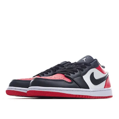 Picture of Air Jordan 1 Low Low Top Retro Culture Basketball Shoes Black Red Toe