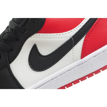 Picture of Air Jordan 1 Low Low Top Retro Culture Basketball Shoes Black Red Toe