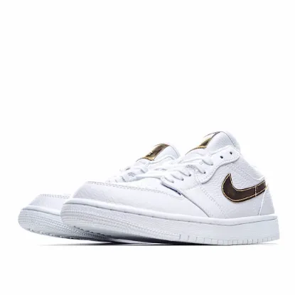 Picture of Wmns Air Jordan 1 Retro Low 'White Metallic Gold'