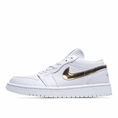 Picture of Wmns Air Jordan 1 Retro Low 'White Metallic Gold'