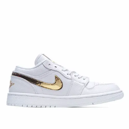 Picture of Wmns Air Jordan 1 Retro Low 'White Metallic Gold'