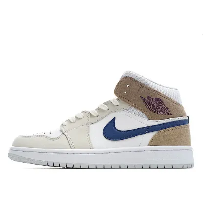 Picture of 0Air Jordan 1 Mid 'White Khaki Blue Void'