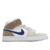 Picture of 0Air Jordan 1 Mid 'White Khaki Blue Void'