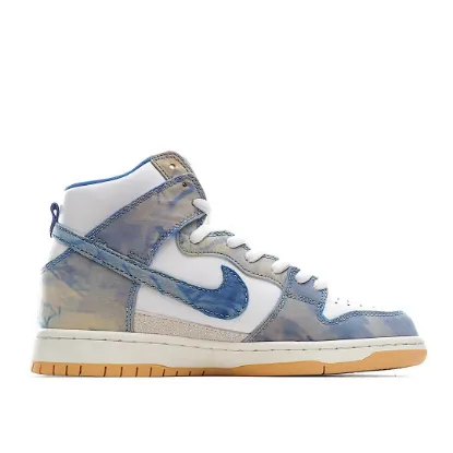 Picture of CARPET COMPANY X NIKE SB DUNK HIGH SB SNEAKERS WHITE & BLUE