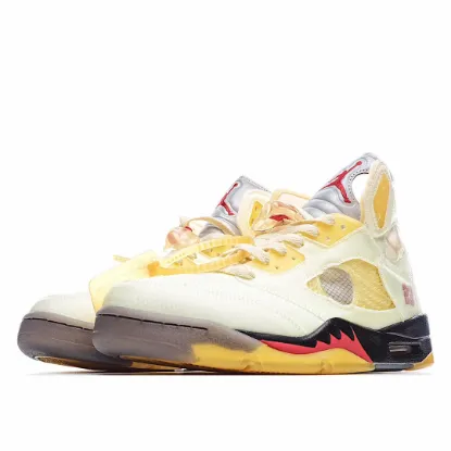 Picture of Off-White x Air Jordan 5 SP 'Sail'