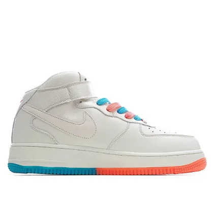 Picture of Nike Air Force 1 Mid07 Beige Red Blue Mid 3M Reflective