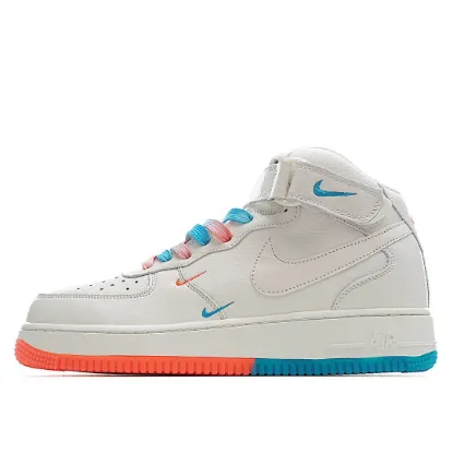 Picture of Nike Air Force 1 Mid07 Beige Red Blue Mid 3M Reflective