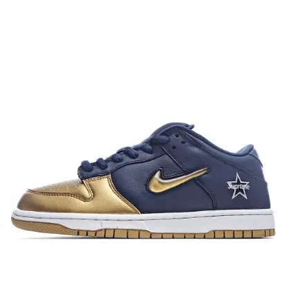 Picture of NIKE SUPREME X DUNK SB LOW BLUE GOLD