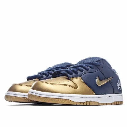 Picture of NIKE SUPREME X DUNK SB LOW BLUE GOLD