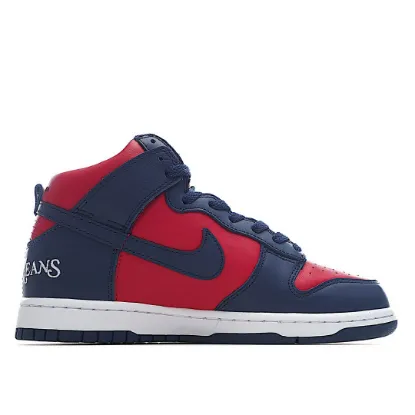 Picture of SUPREME X NIKE SB DUNK HIGH "BY ANY MEANS" RED AND BLUE SNEAKERS